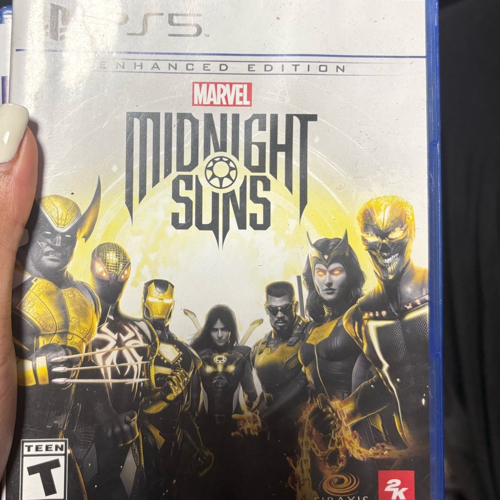 Marvel Midnight Suns PS5 Disc with Yellow and Black Design